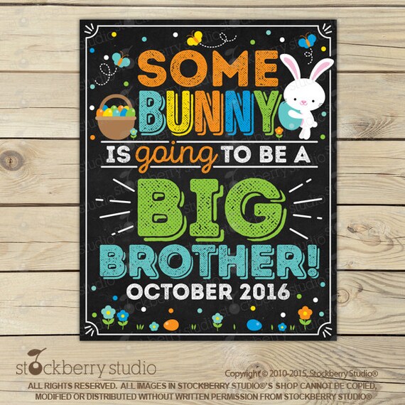 Easter Big Brother Pregnancy Announcement Chalkboard Sign Printable - Spring Baby Announcement Sign - Pregnancy Reveal Easter Egg Pregnancy Il_570xn