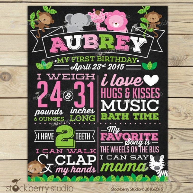 Safari Birthday Milestone Poster Jungle Zoo Safari Wild One First Birthday Sign Safari 1st Birthday Chalkboard Milestone Board Poster Pic 2: Safari Pink