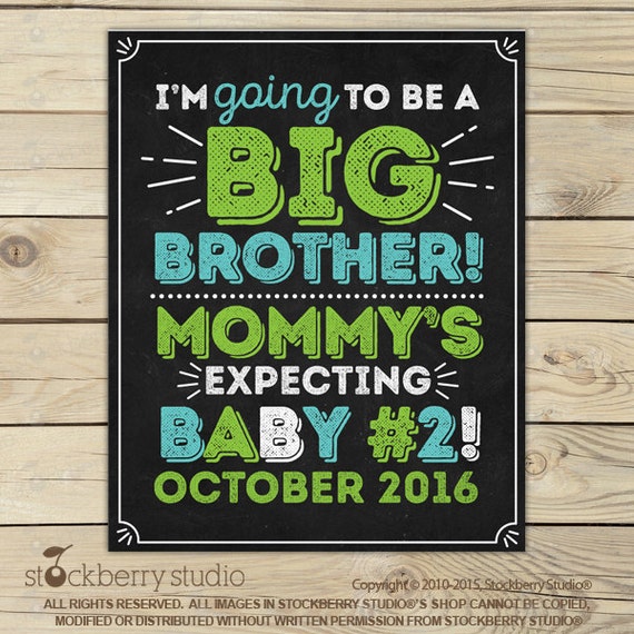 Baseball Pregnancy Announcement Team Big Brother Printable Pregnancy Chalkboard Sign