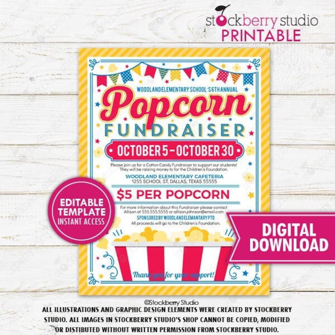 EDITABLE Chocolate Fundraiser Flyer, Printable PTA, PTO, School Church