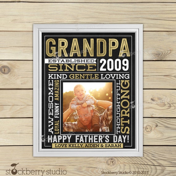 Grandpa Gift - Father's Day Grandpa - Father's Day Chalkboard - Printable Art - Personalized Prints - Grandpa Birthday - Grandfather Gift Il_570xn