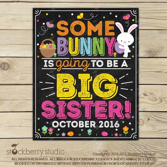 Easter Big Sister Pregnancy Announcement Chalkboard Sign Printable Spring Baby Announcement Bunny Pregnancy Reveal Easter Egg Pregnancy Il_570xn