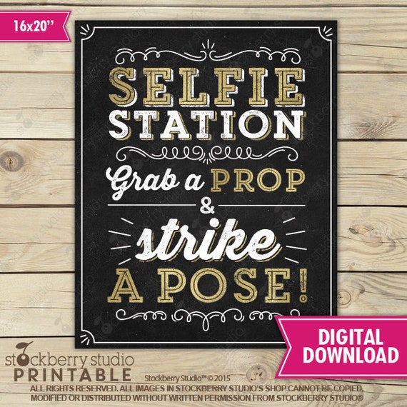 Selfie Station Sign Printable Selfie Station Props Selfie Sign Share Your Selfie Share Your Picture Social Media Photo Booth Sign printable Il_570xn