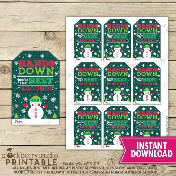 Hands Down You Are The Best Around Christmas Soap Tags Printable - Christmas Soap Label - Christmas Hand Sanitizer Card - Instant Download Il_570xn
