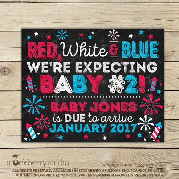 Fourth of July Pregnancy Announcement - 4th of July Pregnancy Announcement Chalkboard Sign Printable - 4th of July Baby Announcement sign Il_570xn