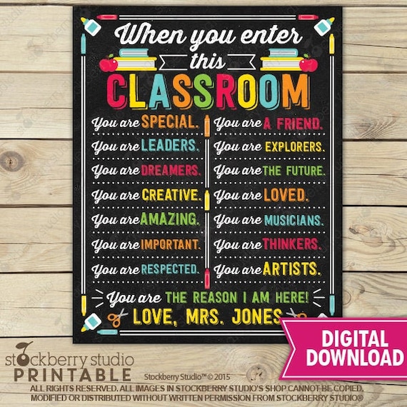 Classroom Decor - Classroom Sign - Classroom Printables - Classroom Poster - Personalized Teacher Sign - Classroom Rules - Teacher Gift Il_570xn