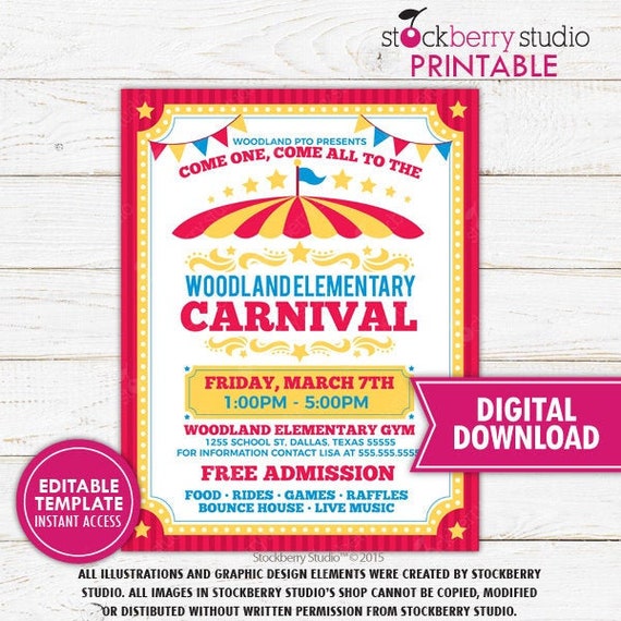 Free and customizable carnival templates