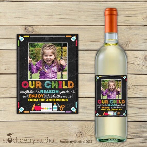 Teacher Wine Labels Printable - Teacher Appreciation Gift - Teacher Gifts - Personalized Teacher ...