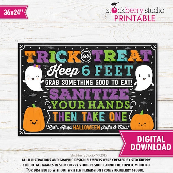 Halloween Social Distance Yard Sign Halloween Yard Sign Quarantine Halloween Yard Sign Halloween Social Distancing Yard Aign Printable Il_570xn