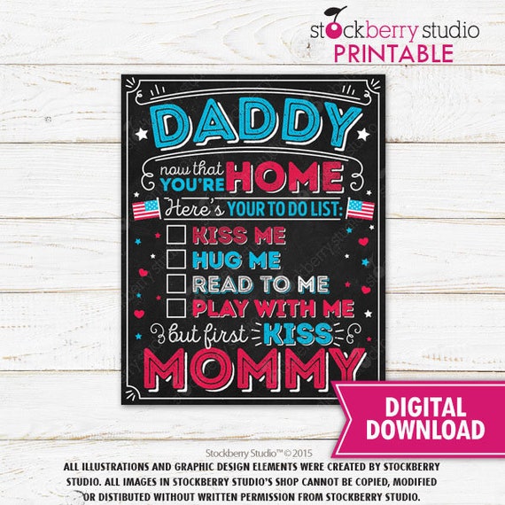 Military Welcome Home Daddy Homecoming Sign Printable Soldier Kids Military Welcome Home Sign Deployment Sign Homecoming Poster Personalized Il_570xn