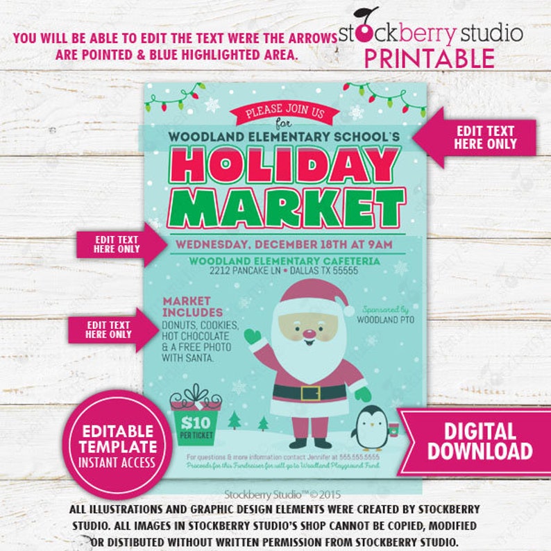 And this is the school spring fair poster i created. Holiday Market Flyer Christmas Craft Show Christmas Market | Etsy