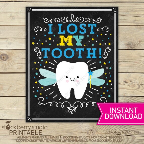 I Lost My Tooth Sign - Tooth Fairy Sign - Child's Teeth - Instant Download - Tooth Fairy Printable - Milestone Sign Il_570xn