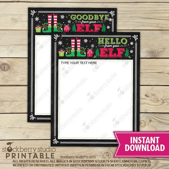 Hello from Elf Letter Printable Note From Elf Goodbye Kids Christmas Activity Instant Download Holiday Printable Il_570xn