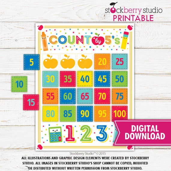 Count by 5 1st Grade Math Puzzle Learning Numbers Busy Binder Game First Grade Math Printable Skip Counting Numbers Homeschool Activity Il_570xn