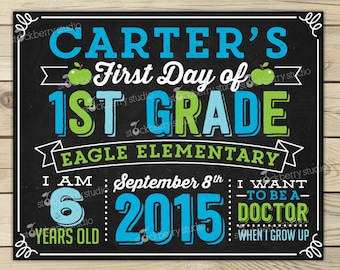 First Day of School Chalkboard Sign - First Day of School Sign - 1st Day of School Sign - 1st Day of School Chalkboard - Back to School Sign
