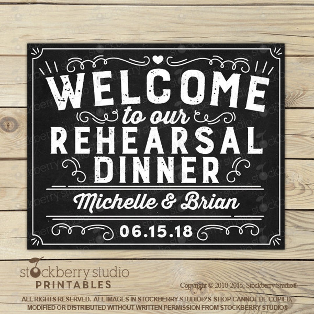Rehearsal Dinner Sign - Rehearsal Dinner Welcome Sign - Wedding ...