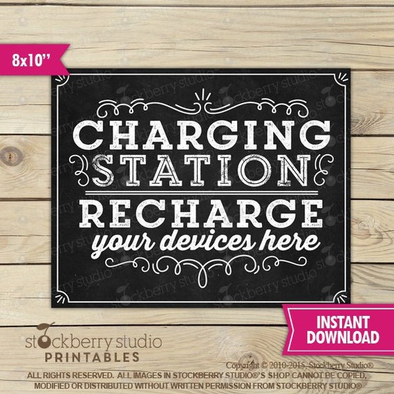 Charging Station Sign Printable Recharge Your Devices Here Phone
