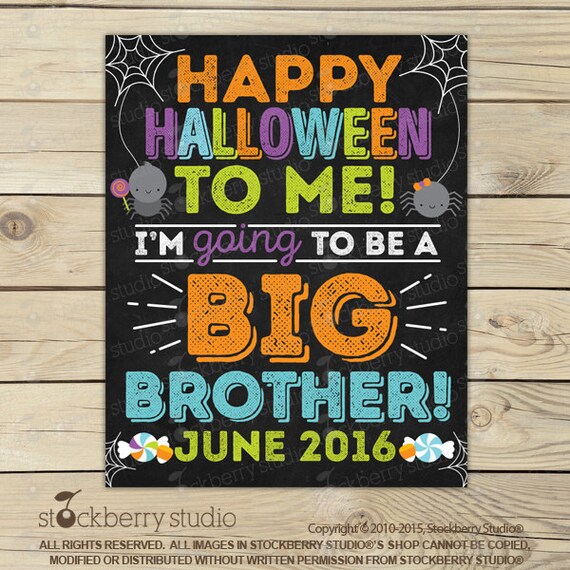Halloween Big Brother Announcement - Halloween Pregnancy Announcement Chalkboard Sign Printable - Baby Announcement - Pregnancy Reveal Il_570xn