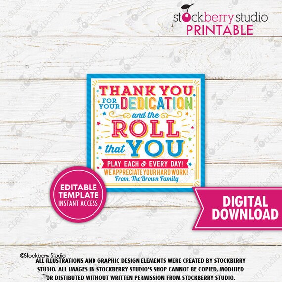 Thank You Gift Tag Printable Employee Nurse Appreciation Staff Volunteer Frontline Worker Teacher School PTO PTA Thank You Label Editable Il_570xn