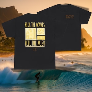 Ride the Waves Unisex Tee: Surfing Adventure Cotton Shirt