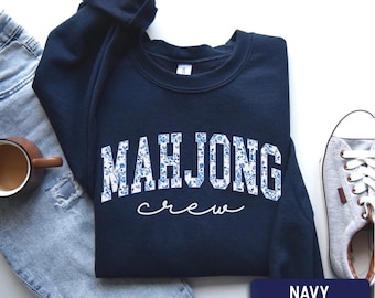 Mahjong crew Sweatshirt, MAHJ Crewneck, MAHJ holiday gift, Gift for Mahjong Players, Mahjong Lover Shirt, Mahjong Top, mahjong friend gift