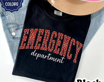 Emergency Department T-Shirt, Emergency Nurse Tee, Emergency Room Shirt, polka dot ER Nurse T-Shirt, ER Nurse Gift, ER Department Tee
