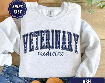 Veterinary Medicine Sweatshirt, Veterinarian Nurse Shirt, Vet Tech Gift, Vet Med Gifts, Animal Doctor Shirt, Polka Dot sweatshirt