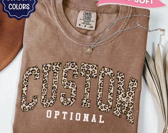Custom Leopard Shirt, Retro Leopard tee, Personalized mascot tee, Customizable Mascot Shirt, Game day shirt, school team shirt, leopard tee