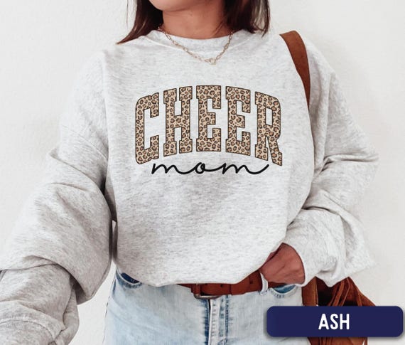 Cheer Mom Sweatshirt, Leopard Cheerleading Mom outfit, Cheetah Print cheer mom, Game Day Cheer Mom wear, Sports Mom Gift