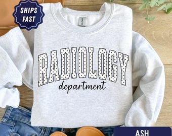 Radiology department Sweatshirt, polka dot shirt, Radiology Tech Sweater, Xray Technologist Shirt, Radiologist Gift, X-Ray Tech Shirt