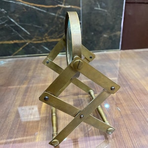 Vintage Folding Magnifying Glass | Adjustable Brass Magnifier with Stand | Antique Desk Loupe