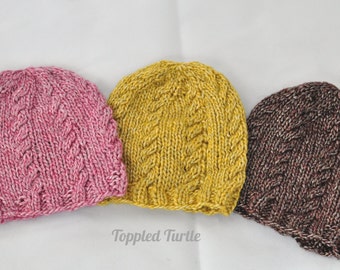 Merino Wool Cable Knit Baby Hat | Newborn Photo Prop