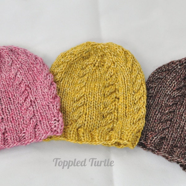Newborn Photo Prop Knit Cable Hat | Newborn Knit Baby Hat | Cable Knit Baby Hat | Merino Photo Prop