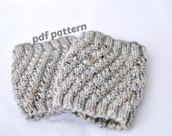 Twist Knit Boot Cuff Pattern – Ribbed Leg Warmer (PDF Pattern)