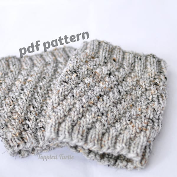 Pattern - The Twist Knit Boot Cuff Pattern | Knit Cuff Pattern | Knit Leg Warmer Pattern | Knit Boot Sock Pattern | Knit Pattern Boot Cuff