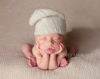 Alpaca Knit Newborn Slouch Hat | Baby Photo Prop
