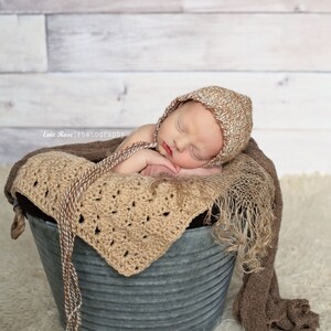 Newborn Knit Alpaca Baby Bonnet | Newborn Photo Prop