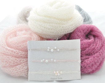 Knit Mohair Newborn Wrap | Soft Baby Photo Prop