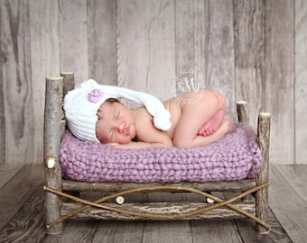Chunky Newborn Posing Blanket | Reversible Photo Prop (18x26)