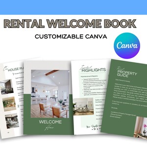 Editable Tenant Welcome Book Template | Rental Property Guide | Vacation Rental Guest Manual | Printable House Manual | Canva