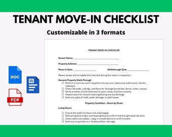 Tenant Move-In Checklist Template: Landlord Rental Inspection Form (PDF, Word, Google Docs)