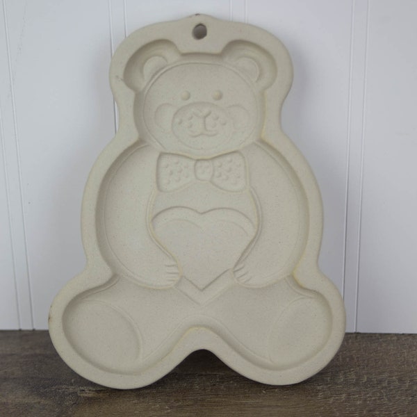 Vintage Teddy Bear Pampered Chef Cookie Stoneware Mold 1991 Made in USA