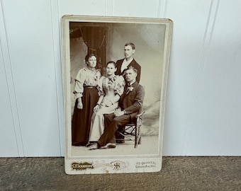 Antique Cabinet Card Family Portrait - C.F. Schroeder Studio in Green Bay, Wisconsin