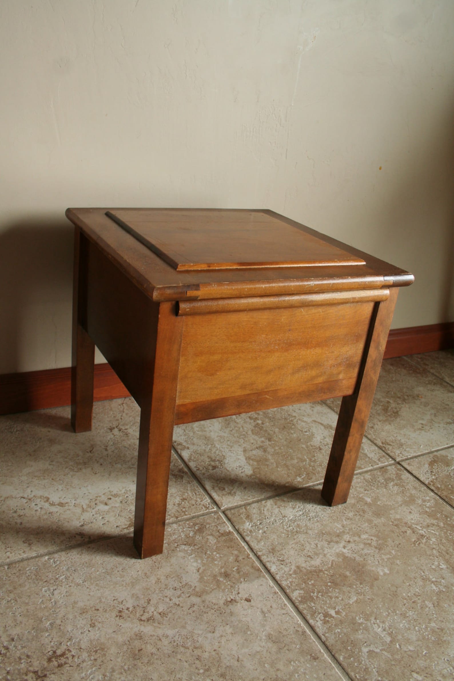 Antique Commode Chair Wood with White and Blue Porcelain Etsy