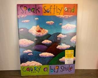 Vintage 1995 Ziggy and Friends Hallmark Poster in Original Packaging - "Speak Softly and Carry a Big Smile" -  20" x 16" - 1990s