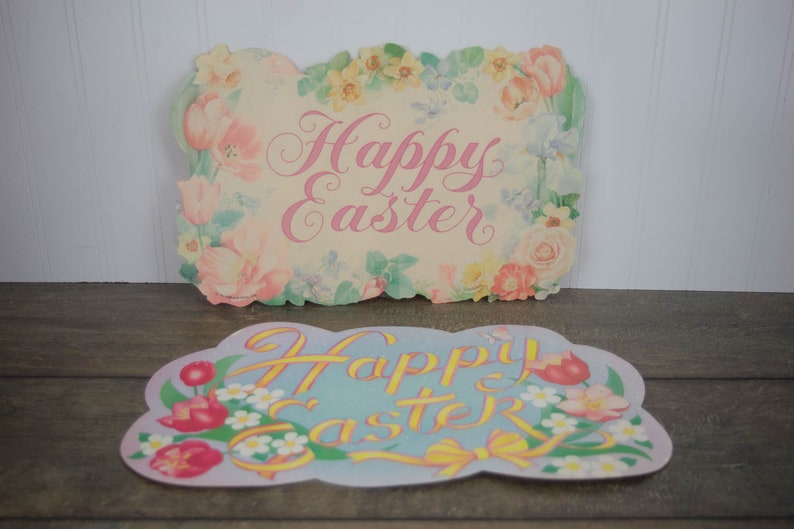 Pair of Vintage Die Cut Easter Wall Decorations Set of Two Etsy