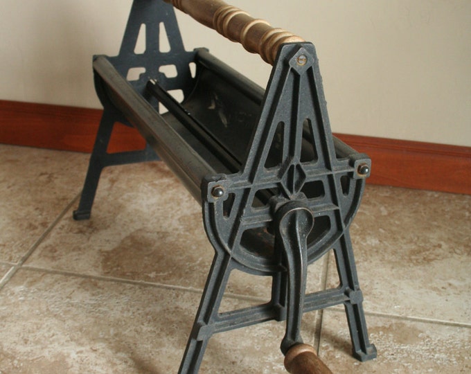 Vintage Newspaper Log Roller With Wood Handles Etsy