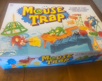 Vintage 1999 Mouse Trap Board Game - Complete Set in Original Box with Instruction Manual - Hasbro Milton Bradley Game - Rube Goldberg Style