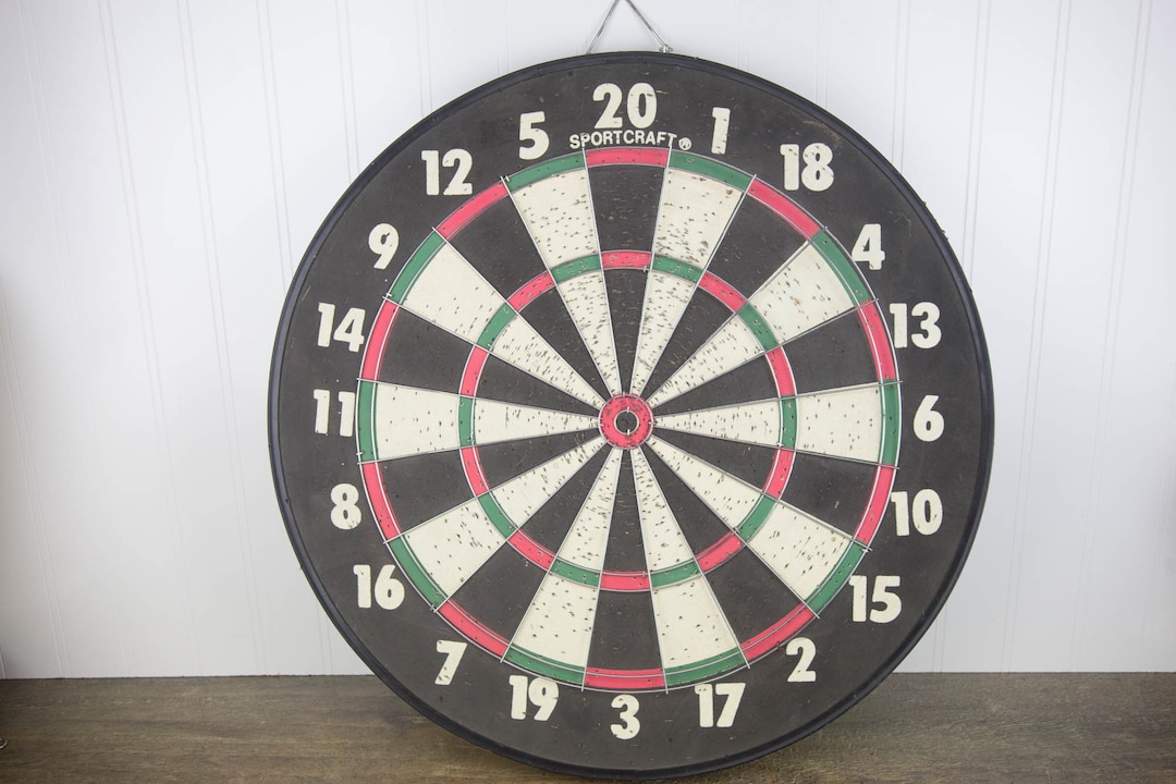 Vintage Sportcraft Dart Board With Metal Numbers Heavy Etsy