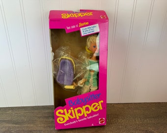 Vintage Barbie Babysitter Skipper with Baby with Accessories and Original Box - 1987 Mattel Teen Sister of Barbie